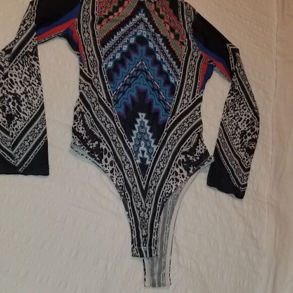 Mesh top black body suit with snap bottom - Picture 8 of 15